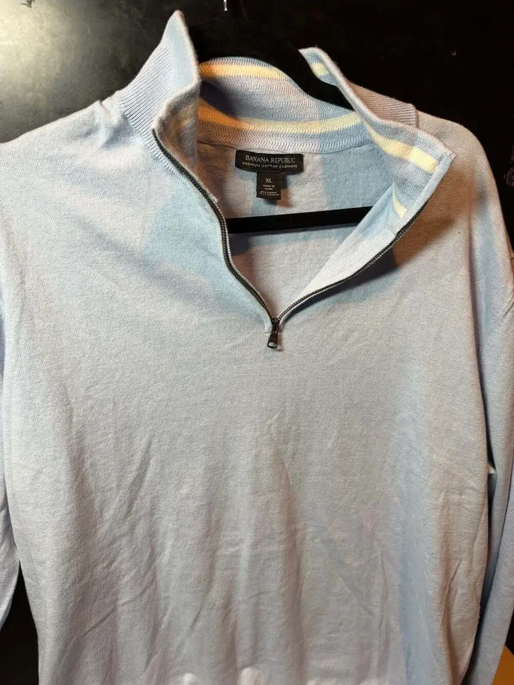 Banana Republic Premium Cotton Cashmere Quarter-Zip Pullover Sweater